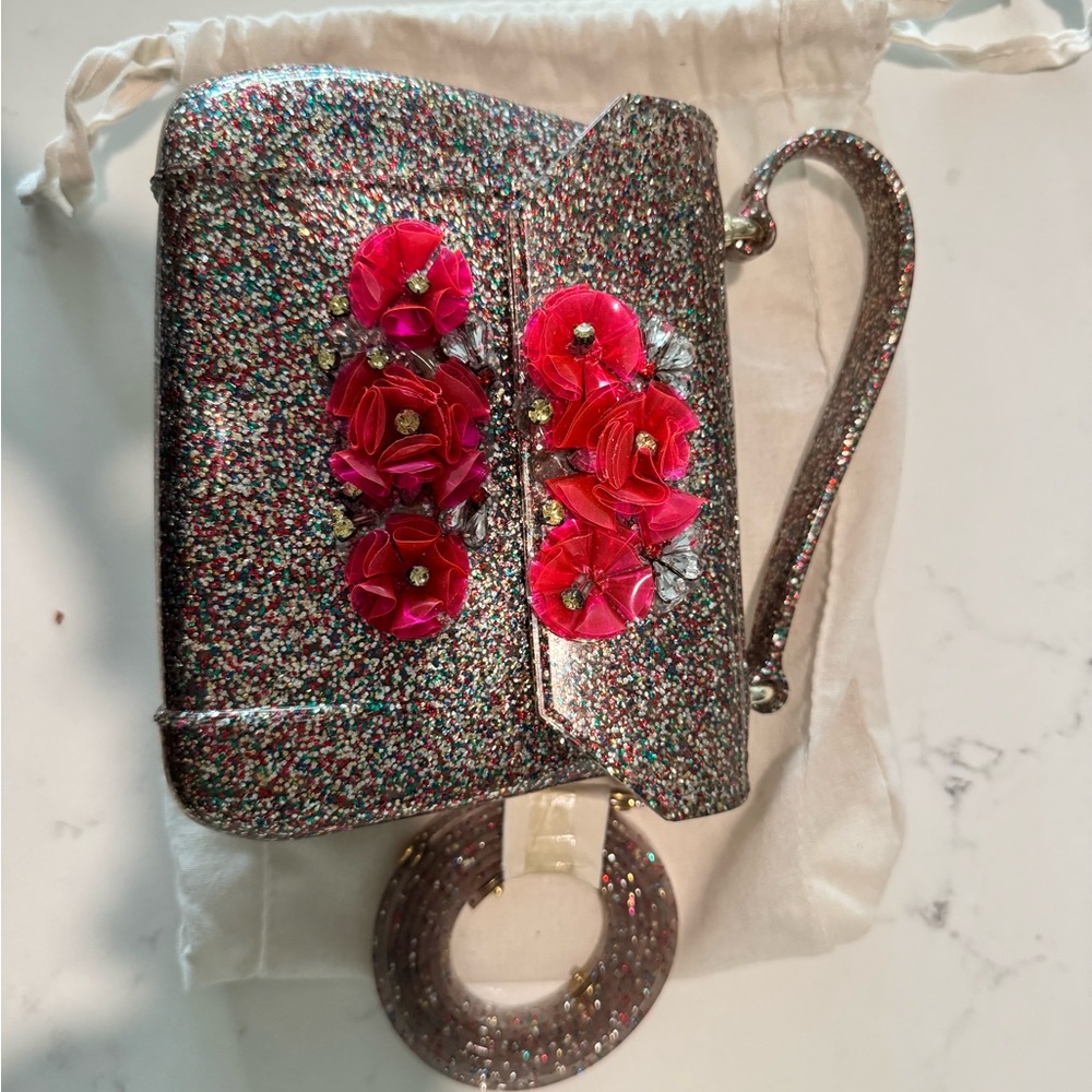 Furla Multicolor Glitter Floral Women's Bag new